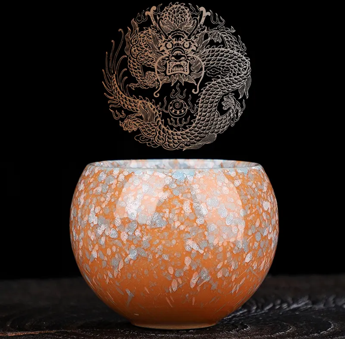 Dragon-Egg-Shaped Kiln Variation Tea Cups: Colorful Tumblers