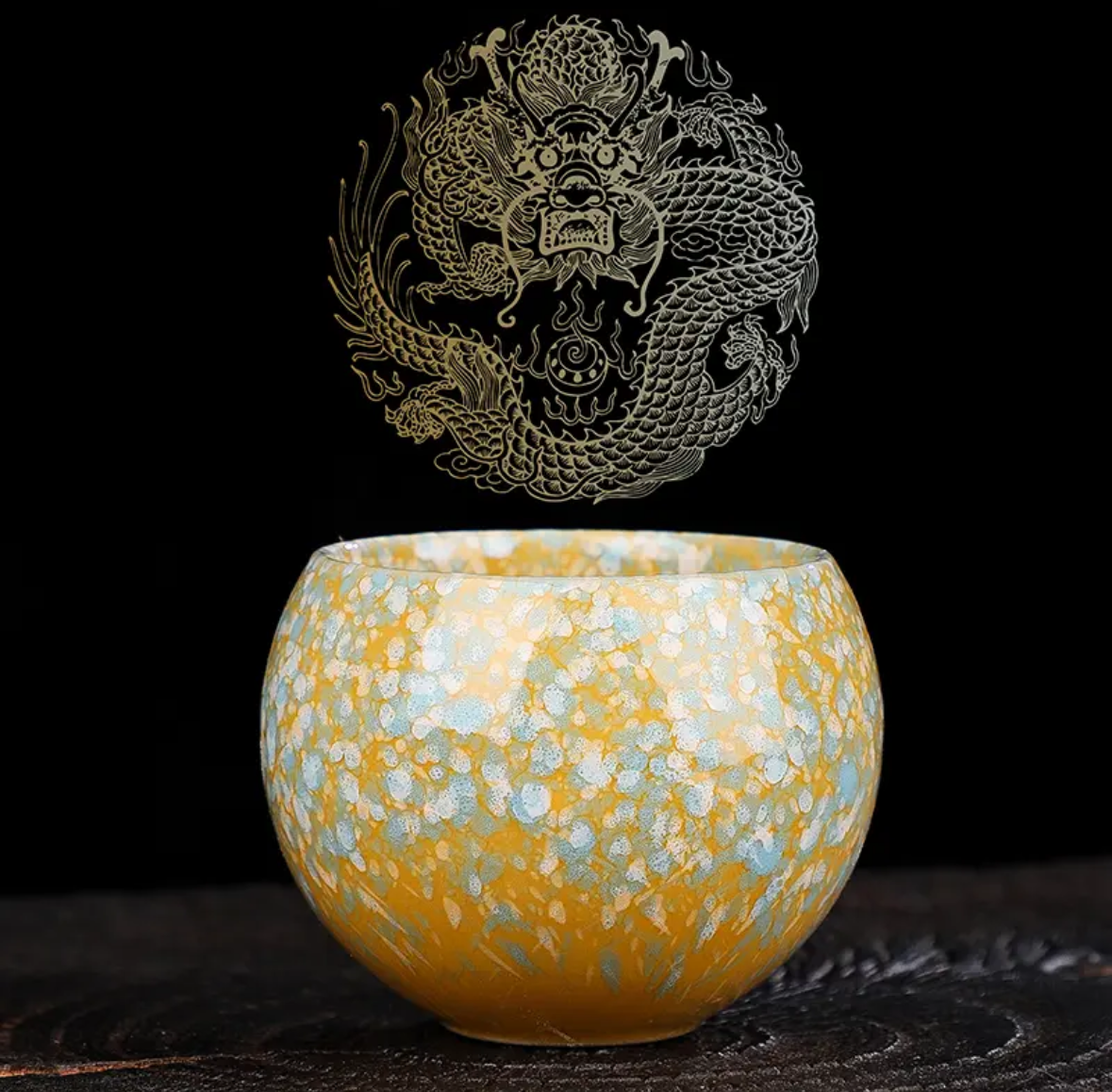 Dragon-Egg-Shaped Kiln Variation Tea Cups: Colorful Tumblers