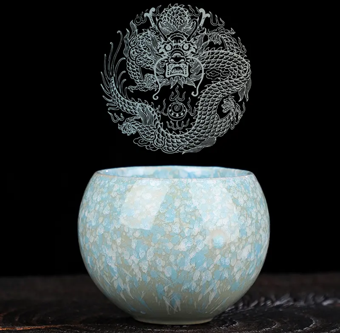 Dragon-Egg-Shaped Kiln Variation Tea Cups: Colorful Tumblers