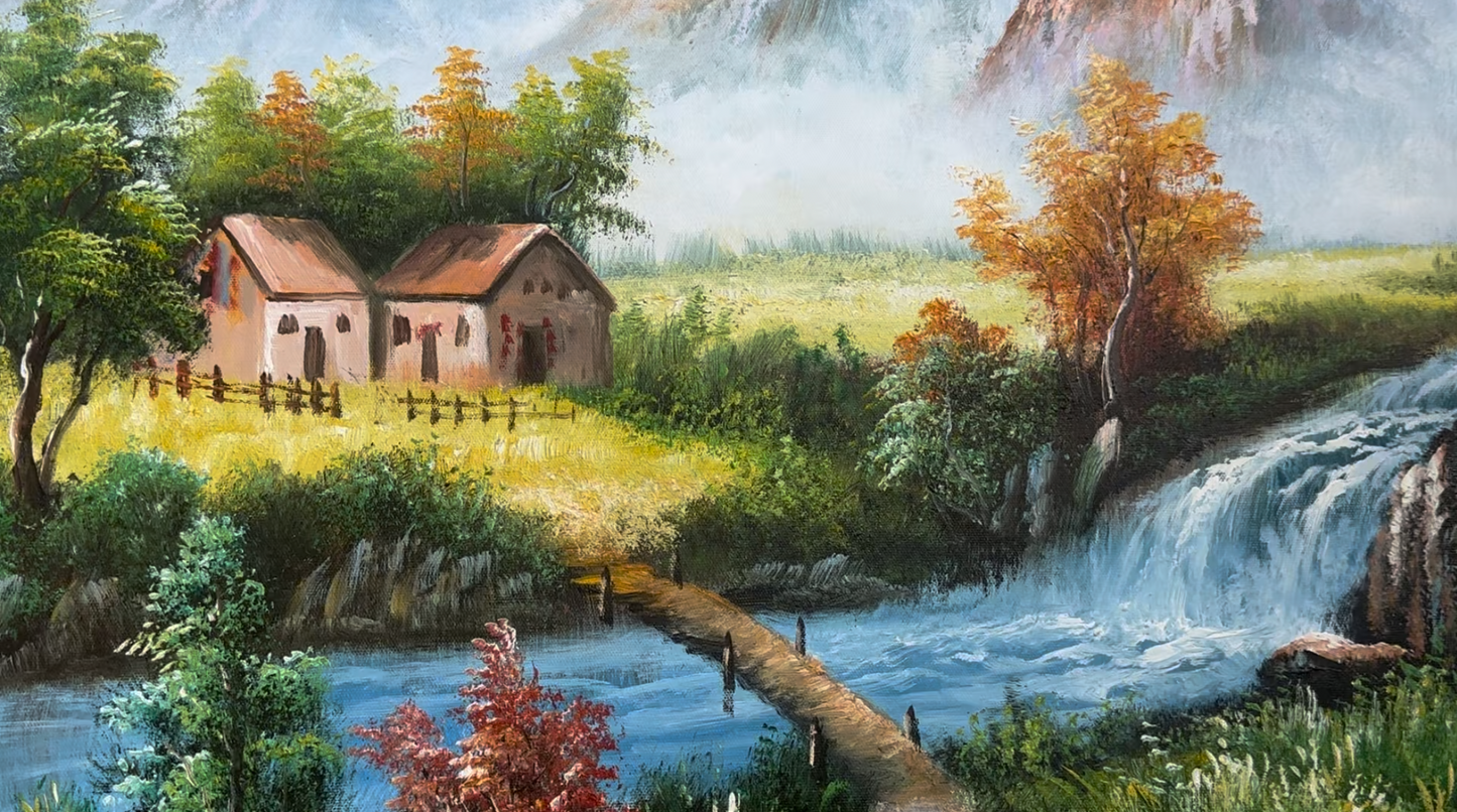 A Landscape Oil Painting: In the Cradle of Mountains