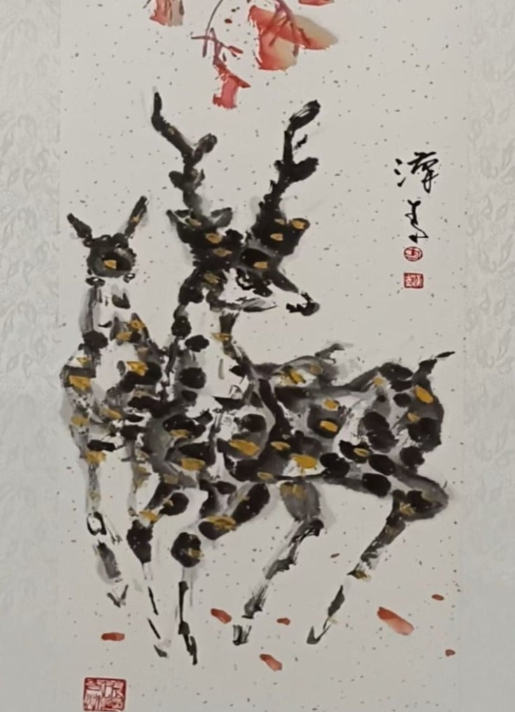 Bundled Traditional Chinese Paintings: Blessing, Prosperity, and Longevity