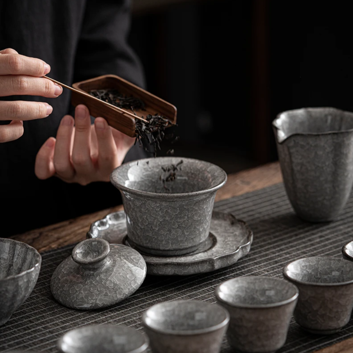 Chinese Ice-inspired Tea Set: Arctic Elegance