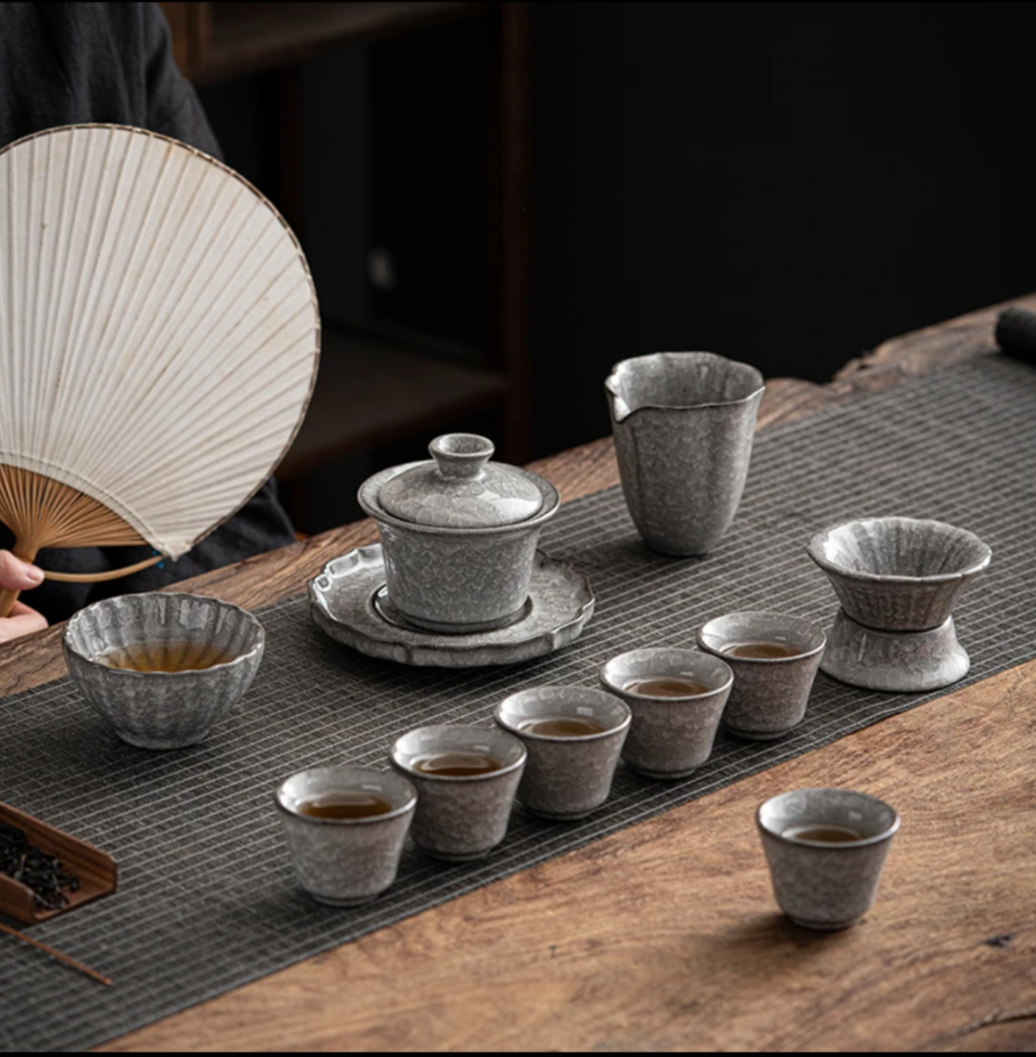 Chinese Ice-inspired Tea Set: Arctic Elegance