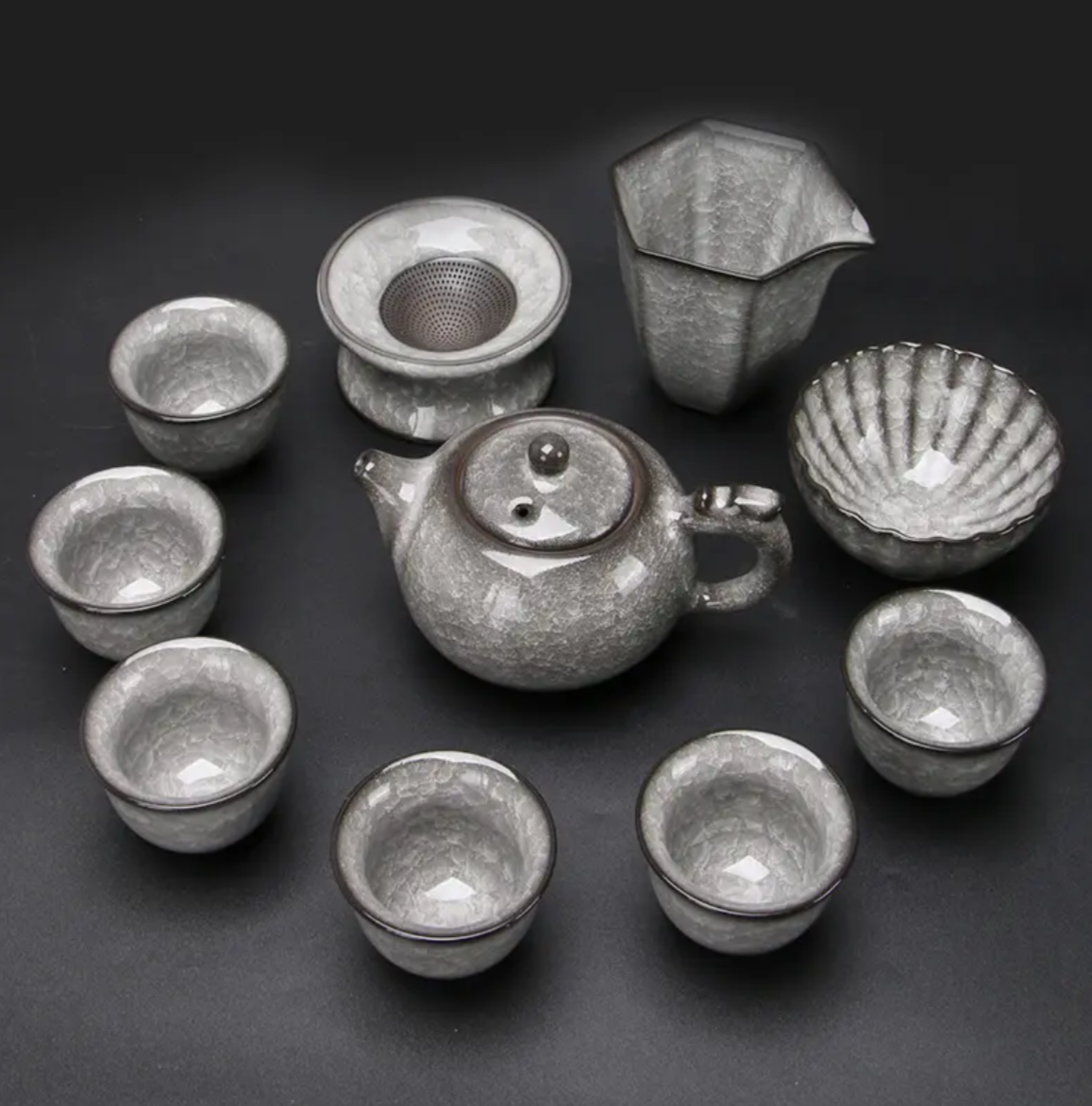 Chinese Ice-inspired Tea Set: Arctic Elegance