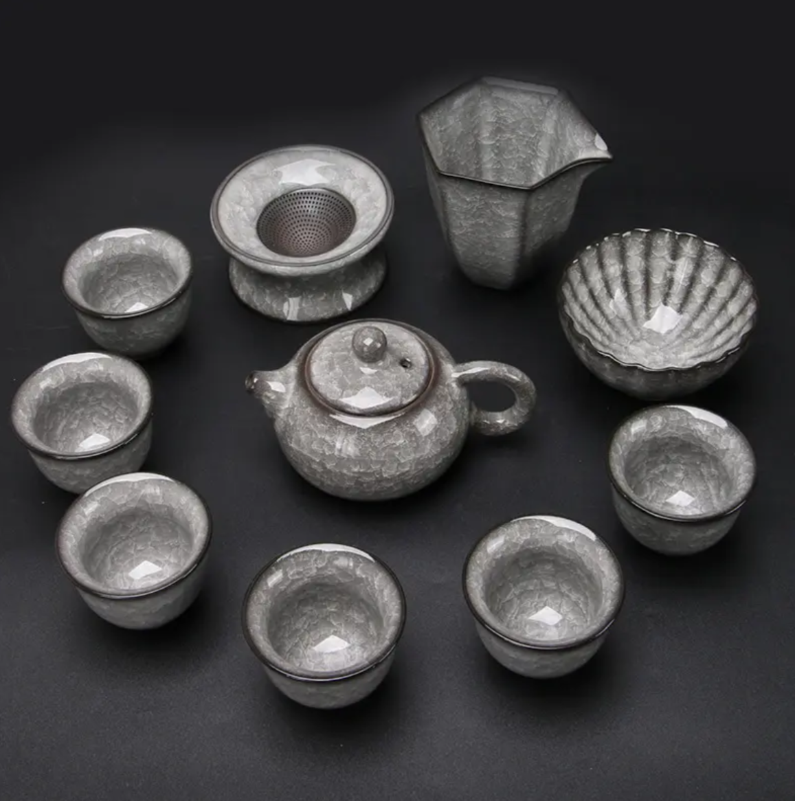 Chinese Ice-inspired Tea Set: Arctic Elegance