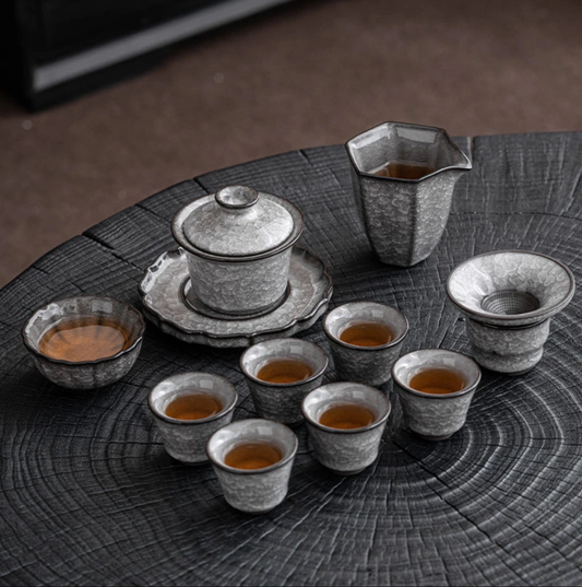 Chinese Ice-inspired Tea Set: Arctic Elegance