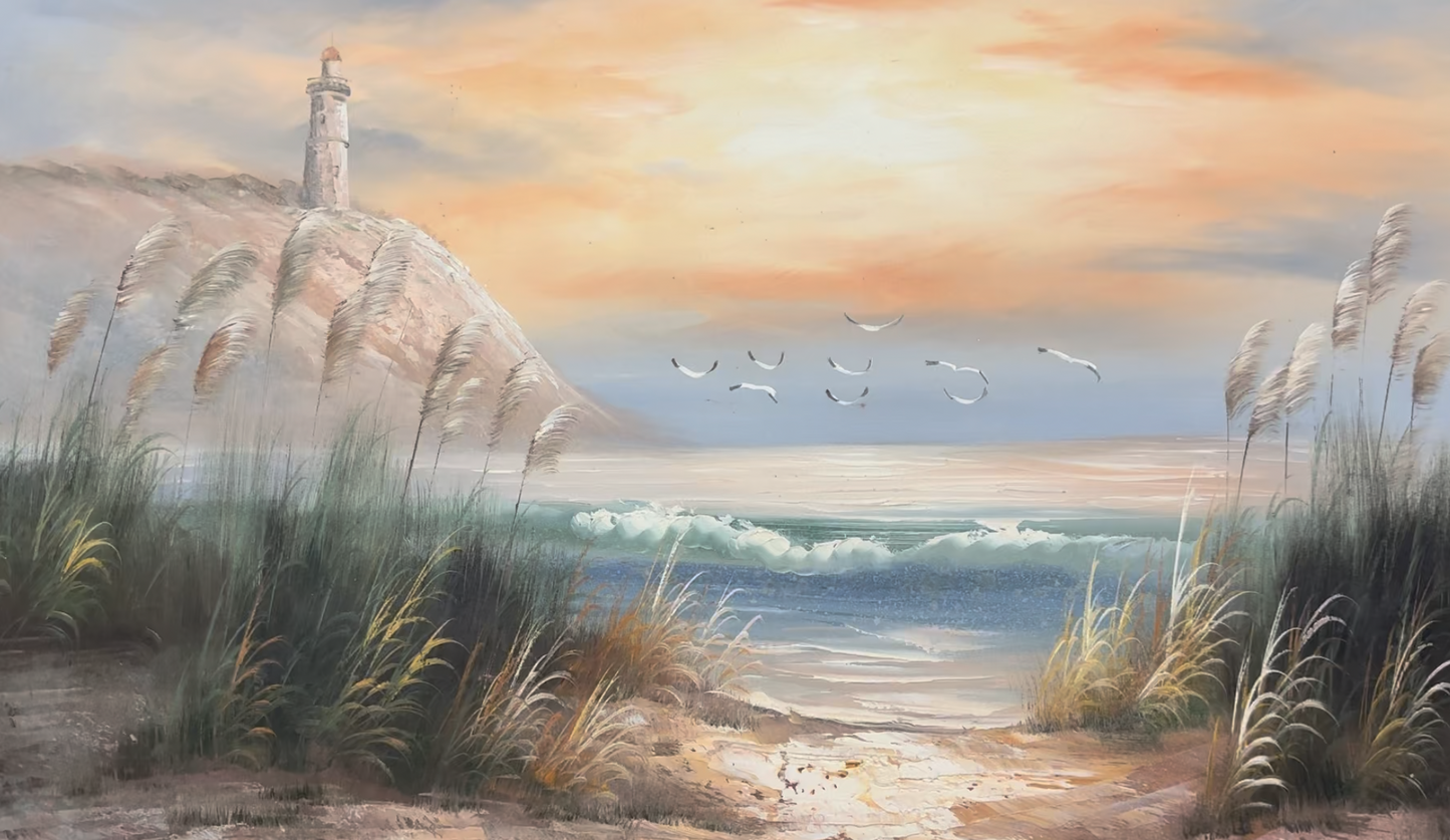 A Landscape Oil Painting: The Afternoon Sea